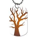 Dark Orange Night Tree Dog Tag (One Side)