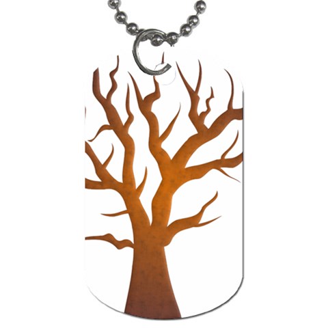 Dark Orange Night Tree Dog Tag (Two Sides) from ArtsNow.com Front