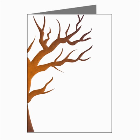 Dark Orange Night Tree Greeting Card from ArtsNow.com Left