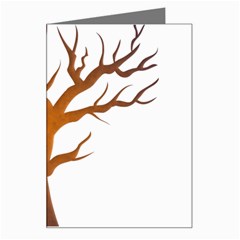 Dark Orange Night Tree Greeting Card from ArtsNow.com Left