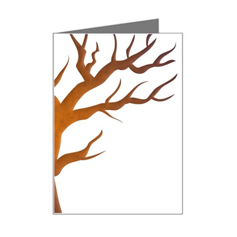 Dark Orange Night Tree Mini Greeting Card from ArtsNow.com Left