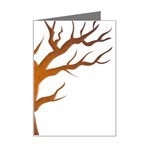 Dark Orange Night Tree Mini Greeting Card