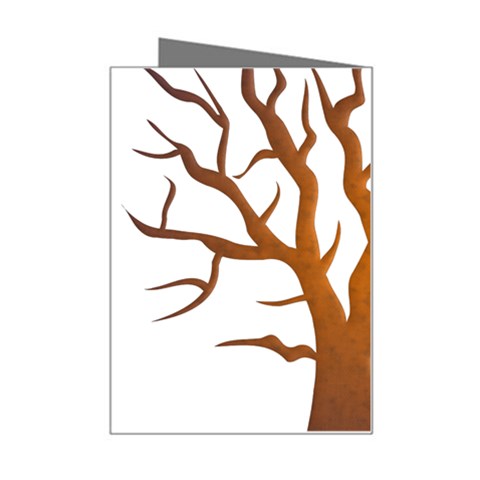 Dark Orange Night Tree Mini Greeting Card from ArtsNow.com Right