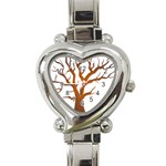 Dark Orange Night Tree Heart Italian Charm Watch