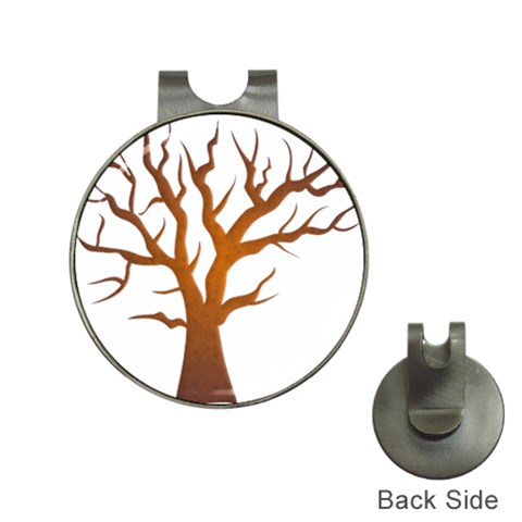 Dark Orange Night Tree Golf Ball Marker Hat Clip from ArtsNow.com Front