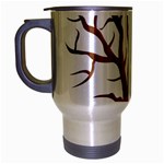 Dark Orange Night Tree Travel Mug (Silver Gray)