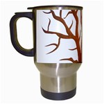 Dark Orange Night Tree Travel Mug (White)