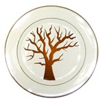 Dark Orange Night Tree Porcelain Plate