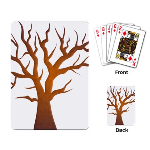 Dark Orange Night Tree Playing Cards Single Design from ArtsNow.com Back