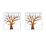 Dark Orange Night Tree Cufflinks (Square)