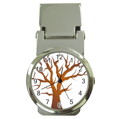 Dark Orange Night Tree Money Clip Watch from ArtsNow.com Front