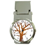 Dark Orange Night Tree Money Clip Watch