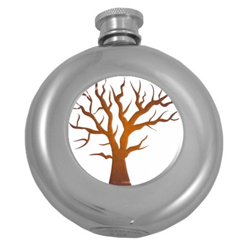 Dark Orange Night Tree Hip Flask (5 oz) from ArtsNow.com Front