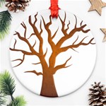 Dark Orange Night Tree Round Ornament (Two Sides)