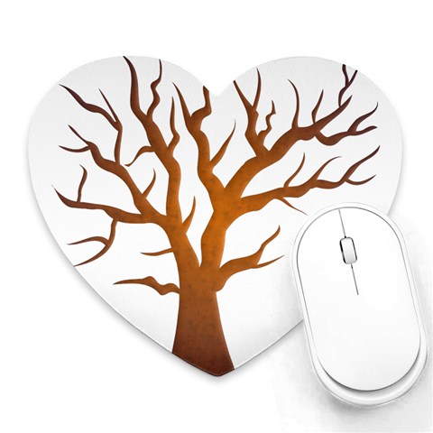 Dark Orange Night Tree Mousepad (Heart) from ArtsNow.com Front