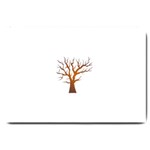 Dark Orange Night Tree Large Doormat