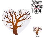 Dark Orange Night Tree Multi-purpose Cards (Heart)