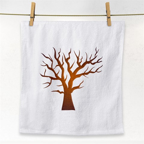 Dark Orange Night Tree Face Towel from ArtsNow.com Front