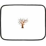 Dark Orange Night Tree Mini Fleece Blanket(Two Sides)