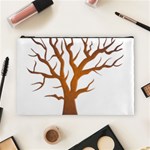 Dark Orange Night Tree Cosmetic Bag (Large)