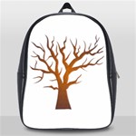 Dark Orange Night Tree School Bag (Large)