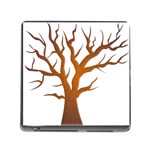 Dark Orange Night Tree Memory Card Reader with Storage (Square)