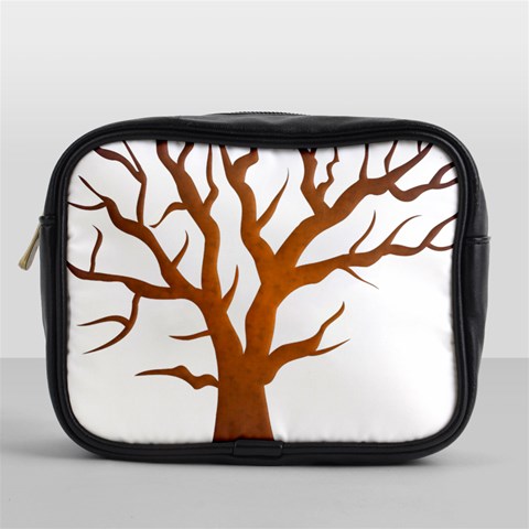 Dark Orange Night Tree Mini Toiletries Bag (One Side) from ArtsNow.com Front