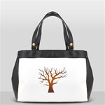 Dark Orange Night Tree Oversize Office Handbag (One Side)