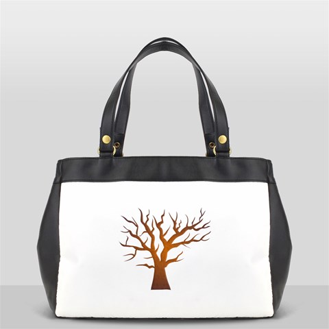 Dark Orange Night Tree Oversize Office Handbag (Two Sides) from ArtsNow.com Front