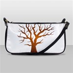 Dark Orange Night Tree Shoulder Clutch Bag