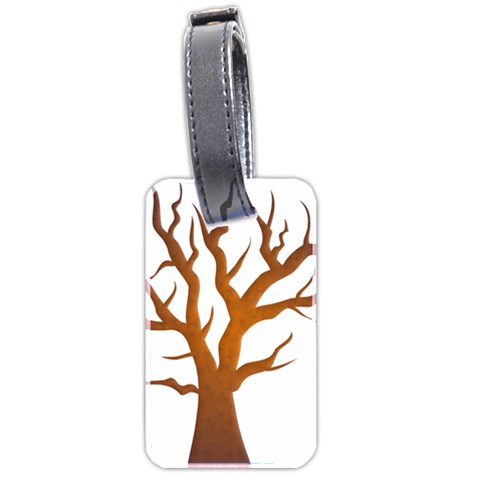 Dark Orange Night Tree Luggage Tag (two sides) from ArtsNow.com Front