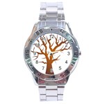 Dark Orange Night Tree Stainless Steel Analogue Men’s Watch