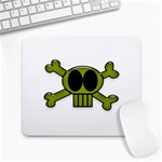 Green Skull and Bones Large Mousepad