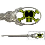 Green Skull and Bones Letter Opener