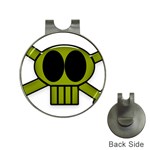 Green Skull and Bones Golf Ball Marker Hat Clip