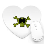 Green Skull and Bones Mousepad (Heart)