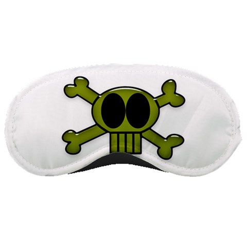 Green Skull and Bones Sleeping Mask from ArtsNow.com Front