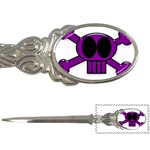 Purple Skull and Bones Letter Opener