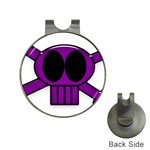 Purple Skull and Bones Golf Ball Marker Hat Clip