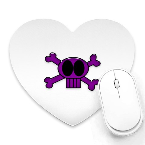 Purple Skull and Bones Mousepad (Heart) from ArtsNow.com Front