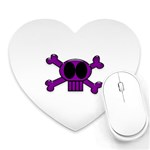 Purple Skull and Bones Mousepad (Heart)