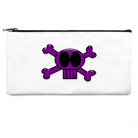 Purple Skull and Bones Pencil Case from ArtsNow.com Front