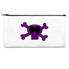 Purple Skull and Bones Pencil Case from ArtsNow.com Front