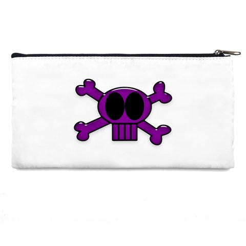 Purple Skull and Bones Pencil Case from ArtsNow.com Back