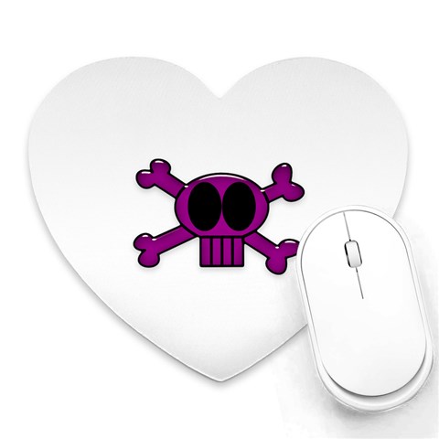 Pink Skull and Bones Mousepad (Heart) from ArtsNow.com Front