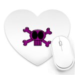 Pink Skull and Bones Mousepad (Heart)