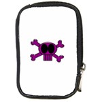 Pink Skull and Bones Compact Camera Leather Case