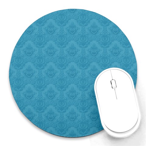 Blue Decorative Round Mousepad from ArtsNow.com Front