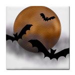 Halloween Orange Moon Tile Coaster