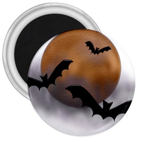 Halloween Orange Moon 3  Magnet from ArtsNow.com Front